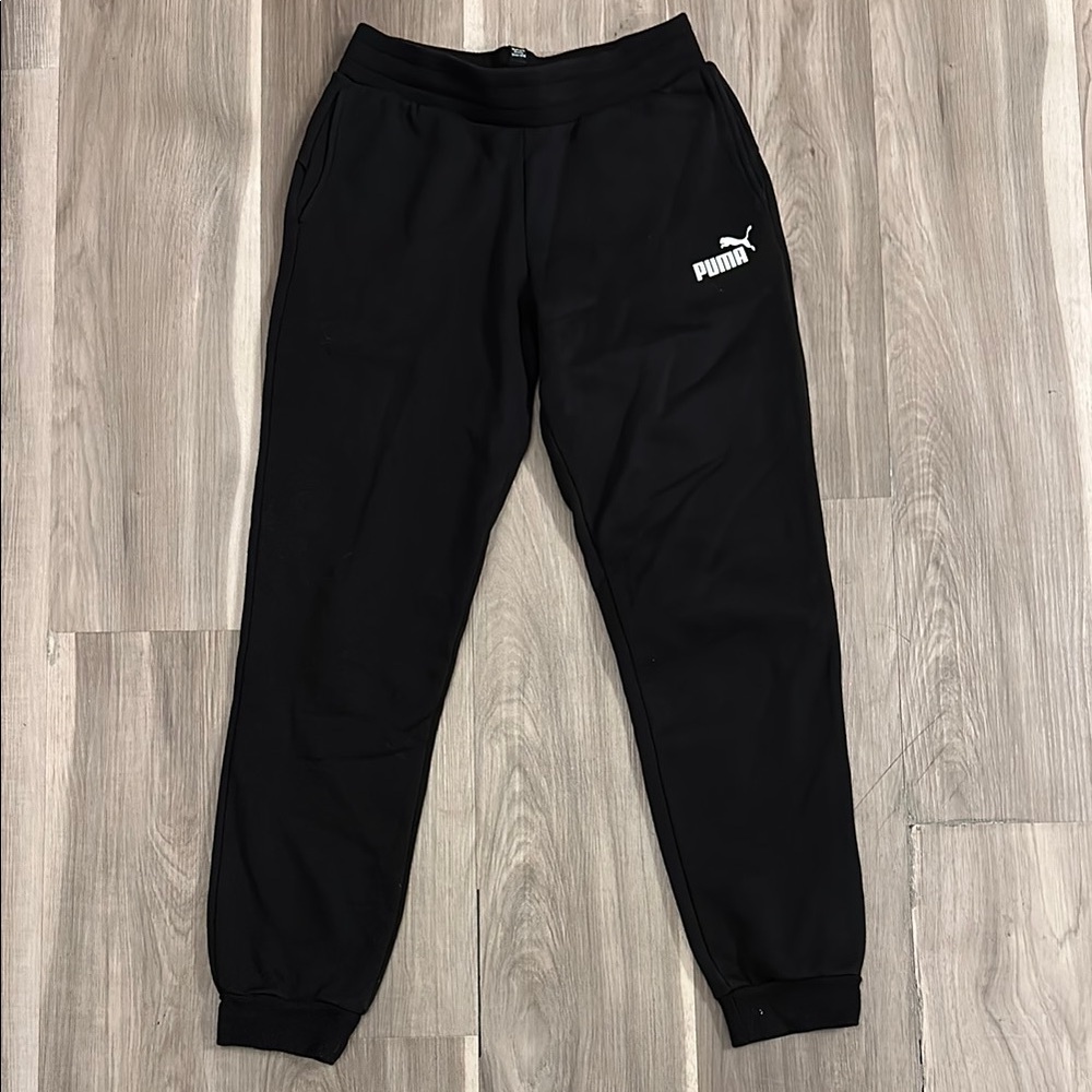 Puma Black Cotton Sweat Pants Jogger Pants